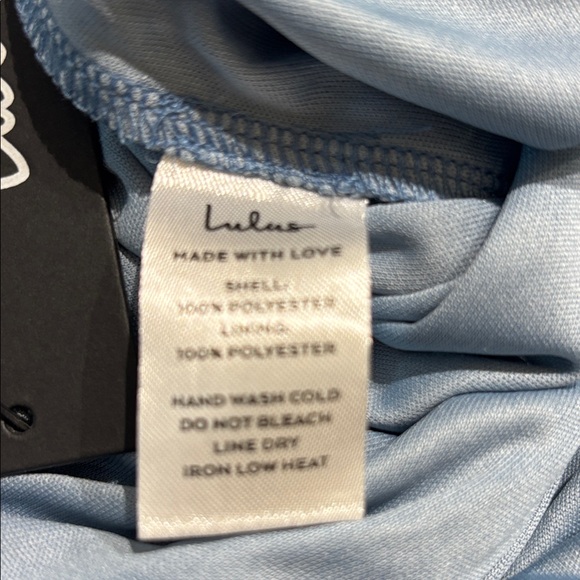 Lulu's Dusty Blue Pleated V-Neck Jumpsuit - Picture 8 of 8